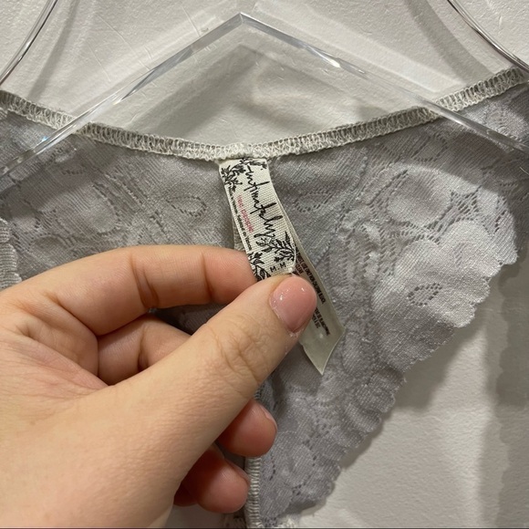 Intimately Free People Galloon Lace Racerback Bralette Light Grey Medium - Picture 4 of 7